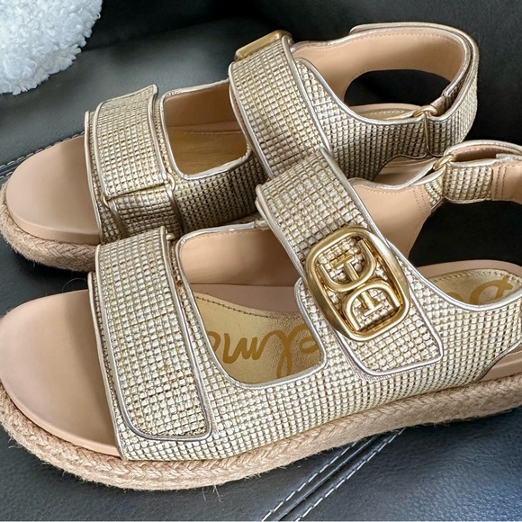 Sam Edelman Gold Rhinestone Sandals - Picture 3 of 8